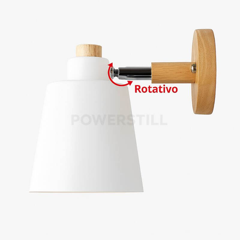 Arandela de Parede Wooden Com Interruptor Outlet