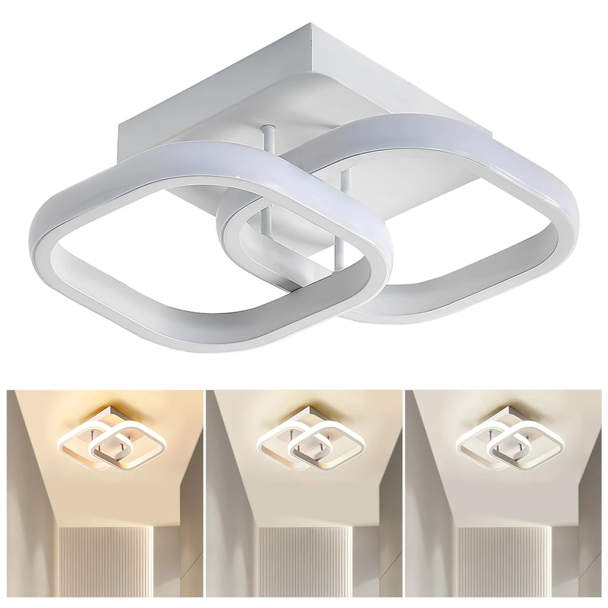 Luminária de Teto LED Moderna 3 em 1 Design Contemporâneo Bivolt
