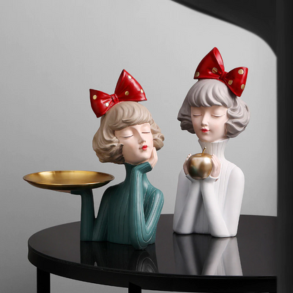 Escultura Boneca Decorativa Lilly Tray Estatueta
