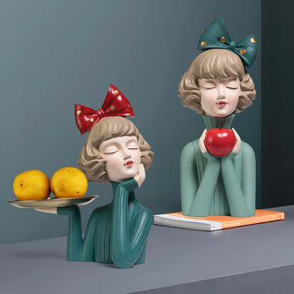 Escultura Boneca Decorativa Lilly Tray Estatueta