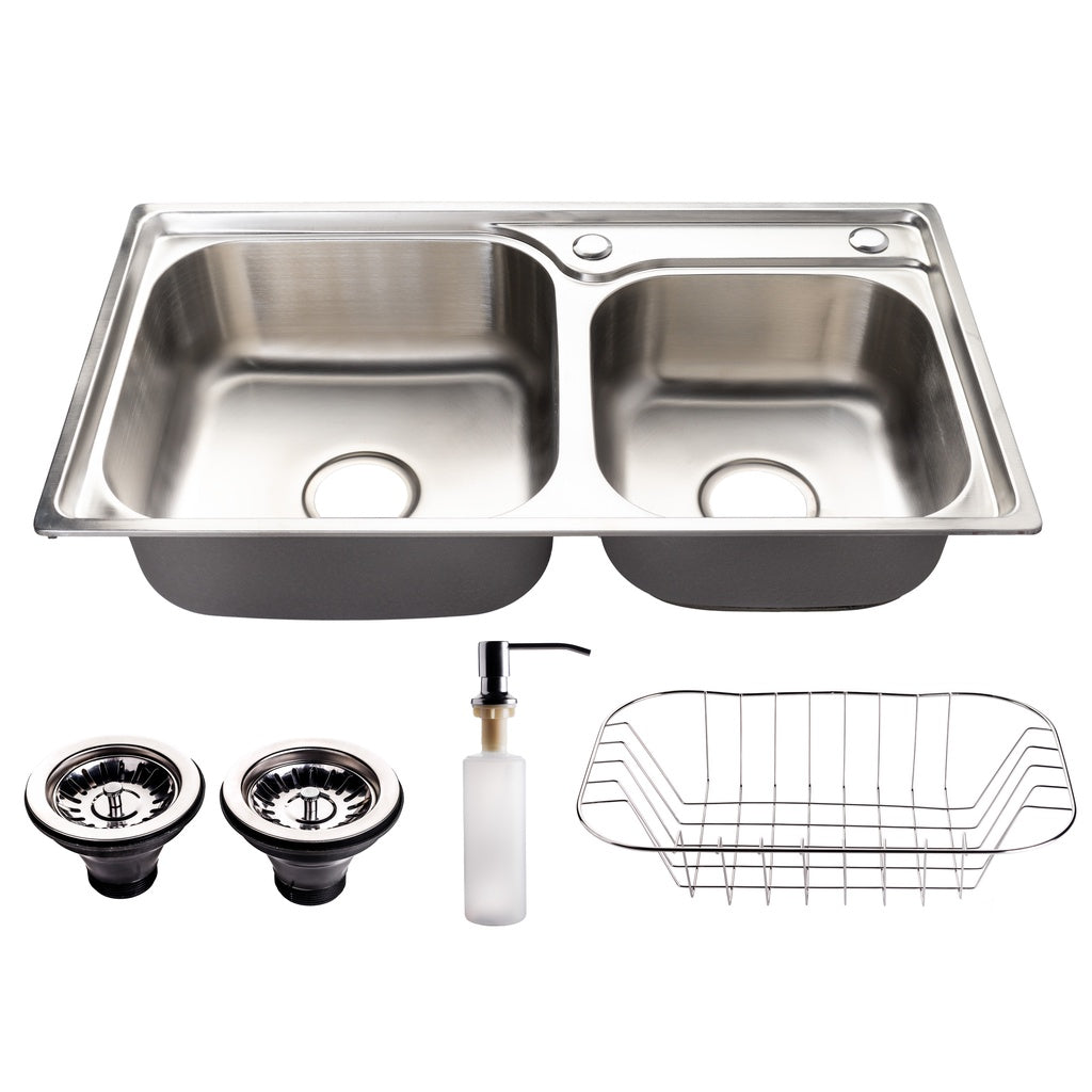 Kit Cuba Dupla Aço Inox + Torneira Gourmet Cromada 50cm Luxo