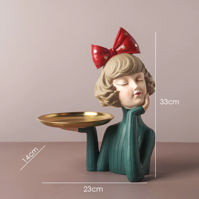 Escultura Boneca Decorativa Lilly Tray Estatueta