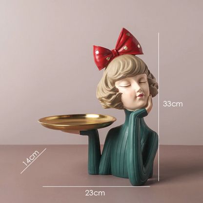 Escultura Boneca Decorativa Lilly Tray Estatueta