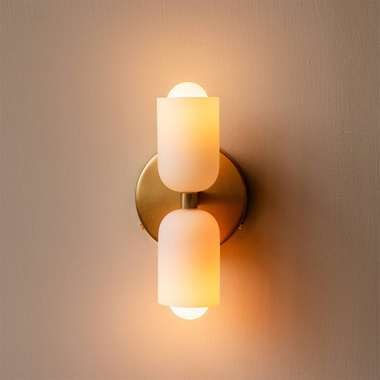 Arandela de Parede Dupla Minimalista Crema