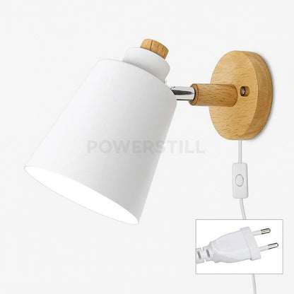 Arandela de Parede Wooden Com Interruptor Outlet