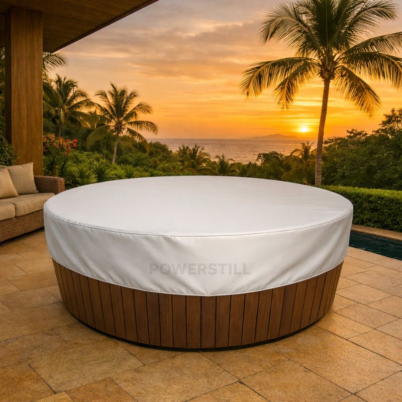 Capa Impermeável para Ofurô, Banheira de Hidromassagem e SPA Redondo