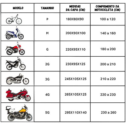 Capa Impermeável para Moto com Trava Antifurto