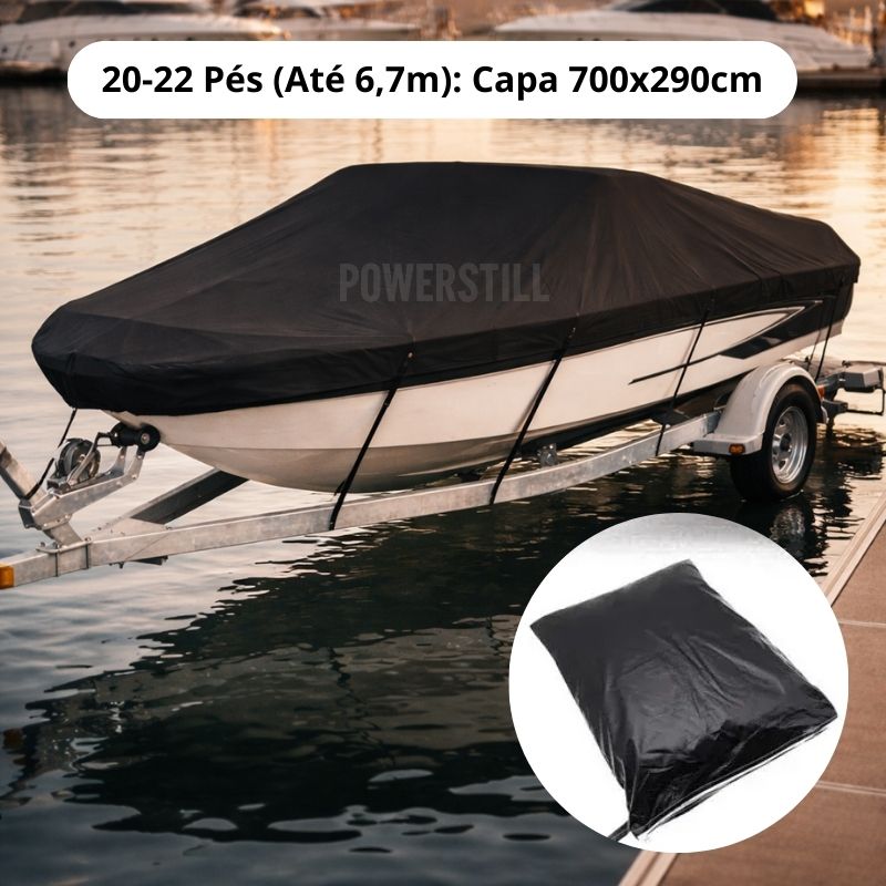 Capa para Barco e Lancha Impermeável Proteção UV Ajuste Seguro até 6,7m