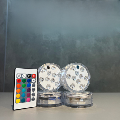 Kit Luminárias de Piscina RGB - Sem Fio Com Controle Remoto