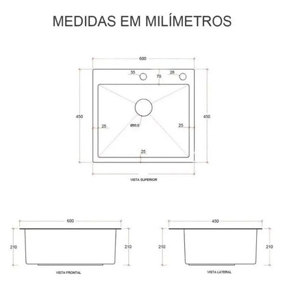 Cuba Gourmet Inox Premium com Escorredor Extensível 60x45