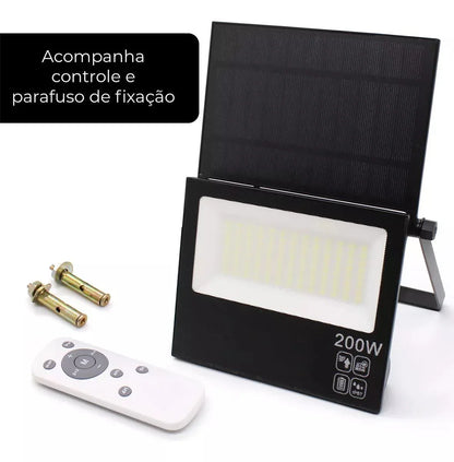 Refletor LED Solar 200W 300W IP67 Placa Ajustável