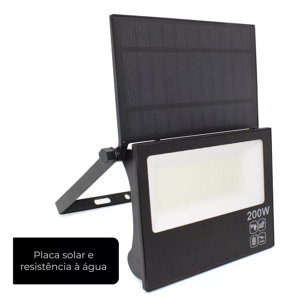 Refletor LED Solar 200W 300W IP67 Placa Ajustável