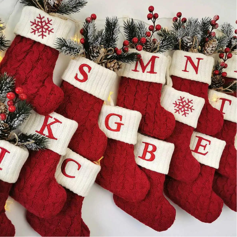 Meias de Natal Letras do Alfabeto