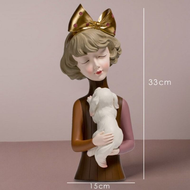 Escultura Boneca Decorativa Lilly Dog Estatueta