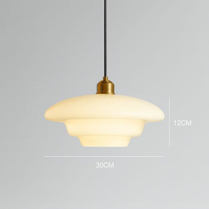 Luminária Pendente de Vidro Branco Art Glass