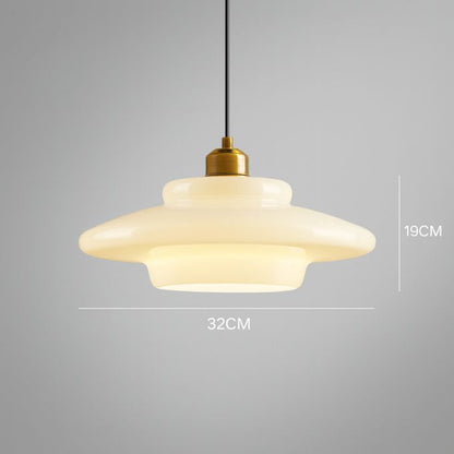 Luminária Pendente de Vidro Branco Art Glass