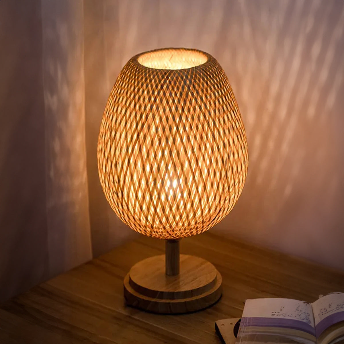 Luminária de Mesa em Bambu Artesanal Design Sustentável e Zen