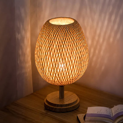 Luminária de Mesa em Bambu Artesanal Design Sustentável e Zen