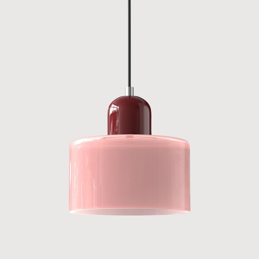 Luminária Pendente Pequena de Vidro Estilo Bauhaus