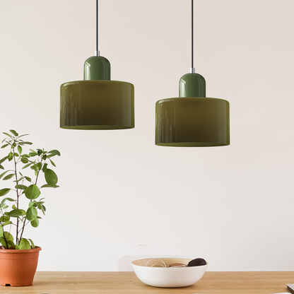 Luminária Pendente Pequena de Vidro Estilo Bauhaus
