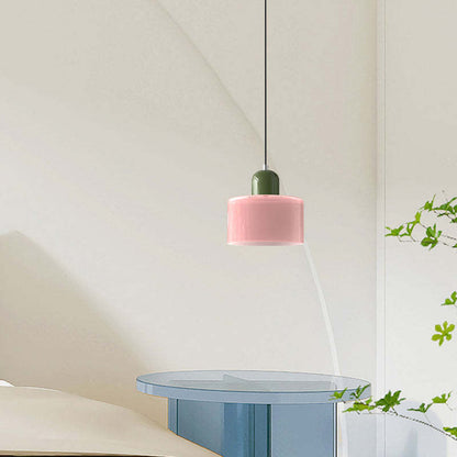 Luminária Pendente Pequena de Vidro Estilo Bauhaus