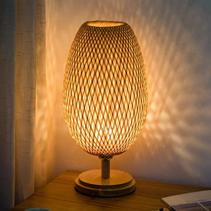 Luminária de Mesa em Bambu Artesanal Design Sustentável e Zen