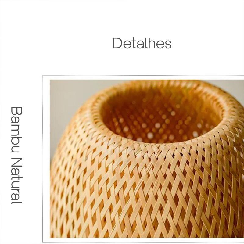 Luminária de Mesa em Bambu Artesanal Design Sustentável e Zen