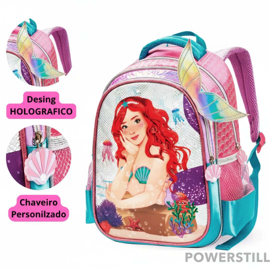 Mochila Princesas Sua Filha Brilhando na Sala