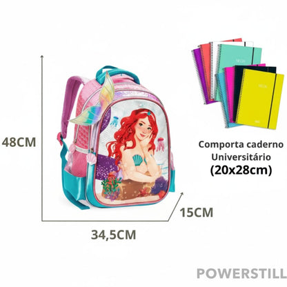Mochila Princesas Sua Filha Brilhando na Sala
