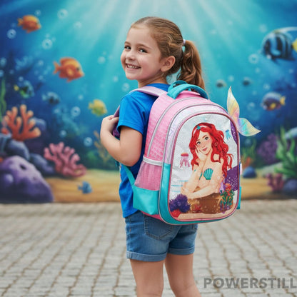 Mochila Princesas Sua Filha Brilhando na Sala