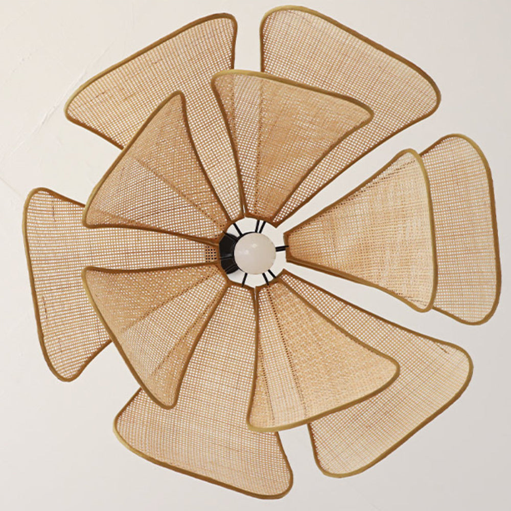 Pendente Rústico de Rattan Petal
