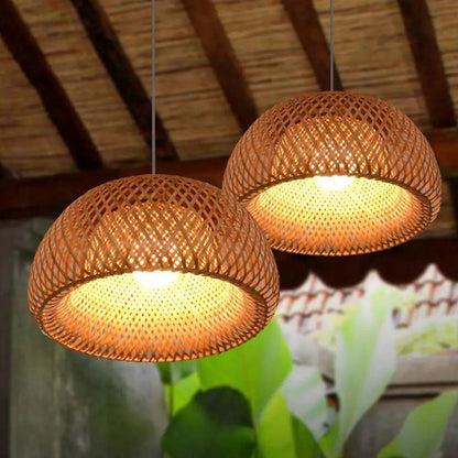 Luminária Pendente Bambu Organic Loom