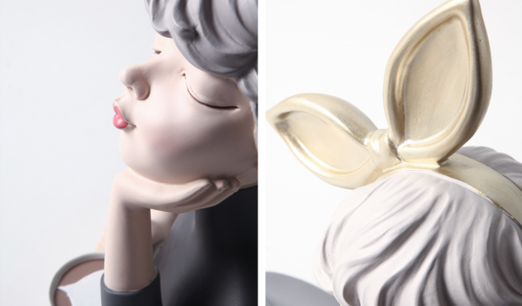 Escultura Boneca Decorativa Lilly Max Café Estatueta