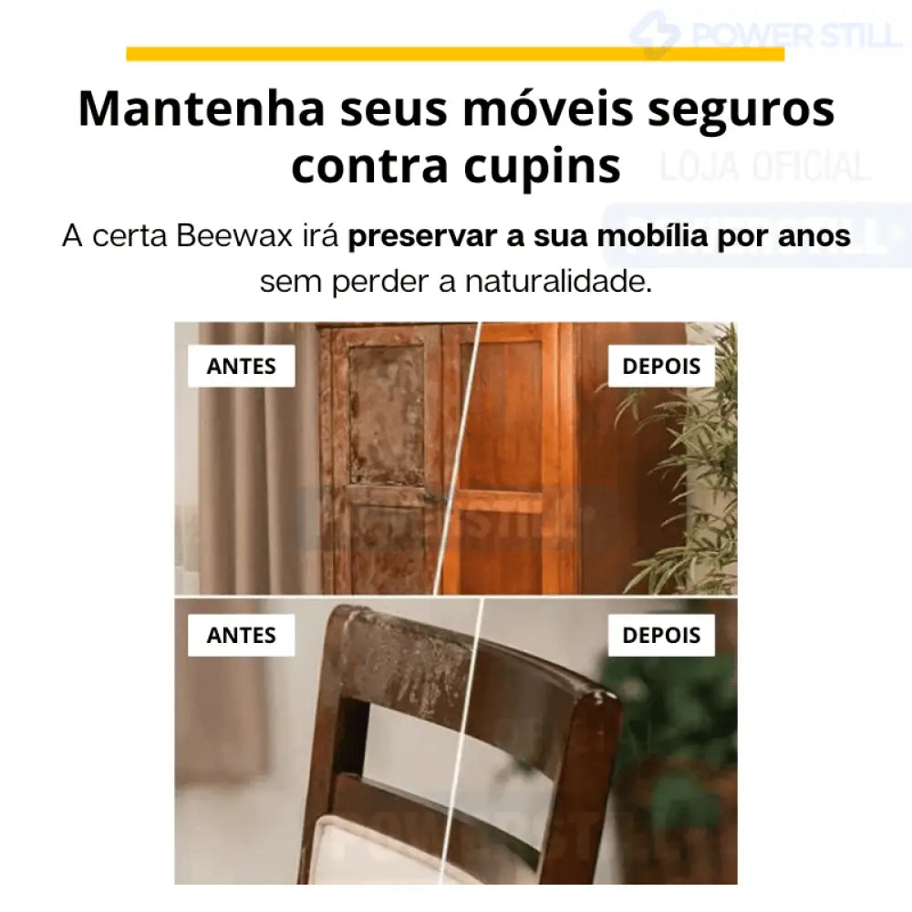 Cera de Mel para Polimento de Madeiras e Combate de Cupins + BRINDE