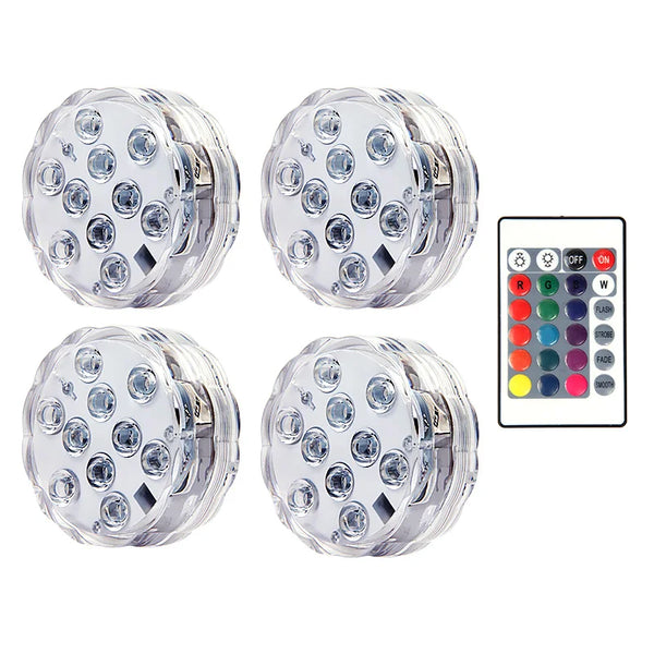 Kit Luminárias de Piscina RGB - Sem Fio Com Controle Remoto