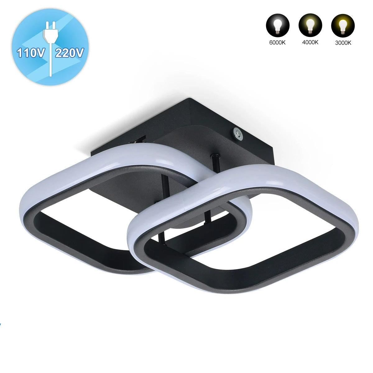 Luminária de Teto LED Moderna 3 em 1 Design Contemporâneo Bivolt