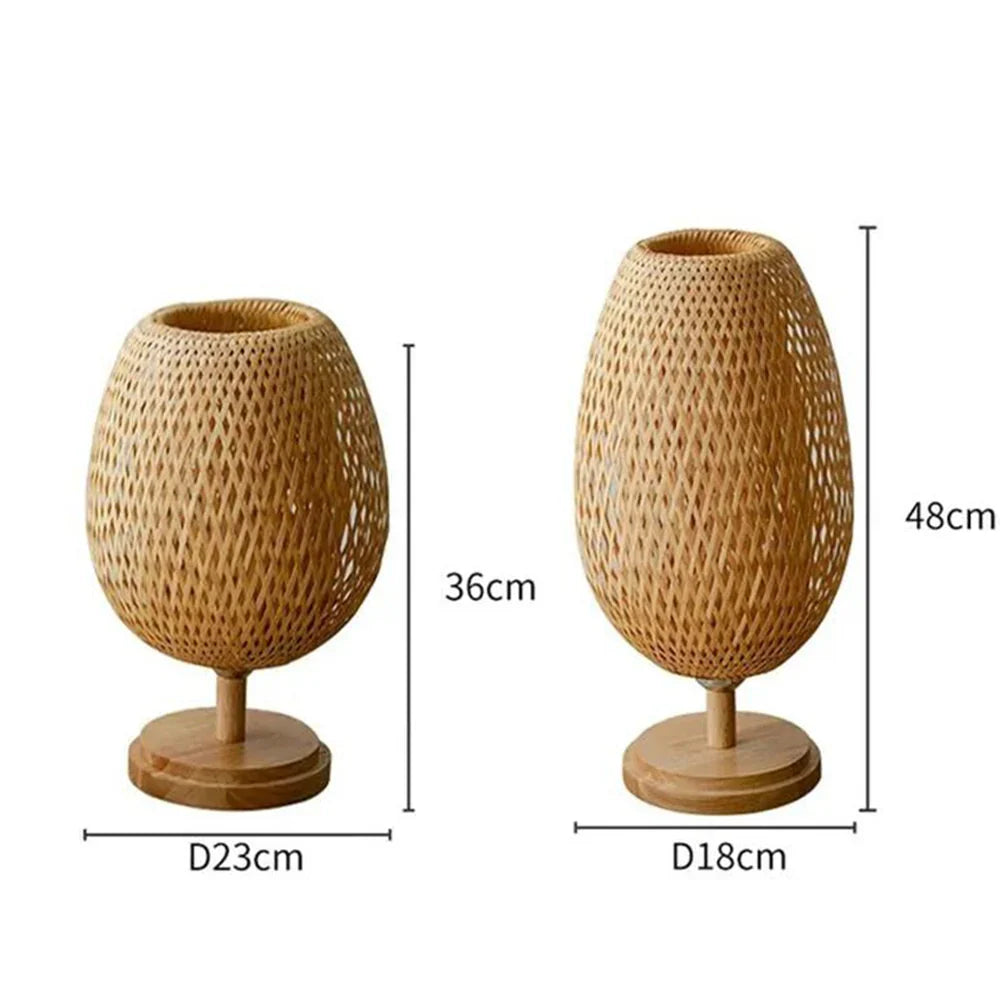 Luminária de Mesa em Bambu Artesanal Design Sustentável e Zen