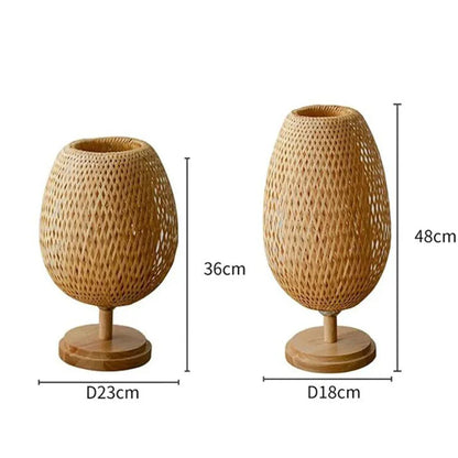 Luminária de Mesa em Bambu Artesanal Design Sustentável e Zen